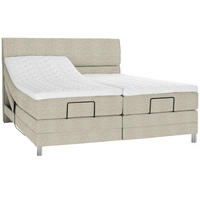 BOXSPRINGBETT 180/200 cm  in Beige  - Chromfarben/Beige, Konventionell, Kunststoff/Textil (180/200cm) - Voleo