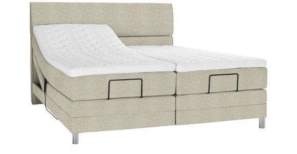 BOXSPRINGBETT 200/200 cm in Beige - Chromfarben/Beige, KONVENTIONELL, Kunststoff/Textil (200/200cm) - Voleo
