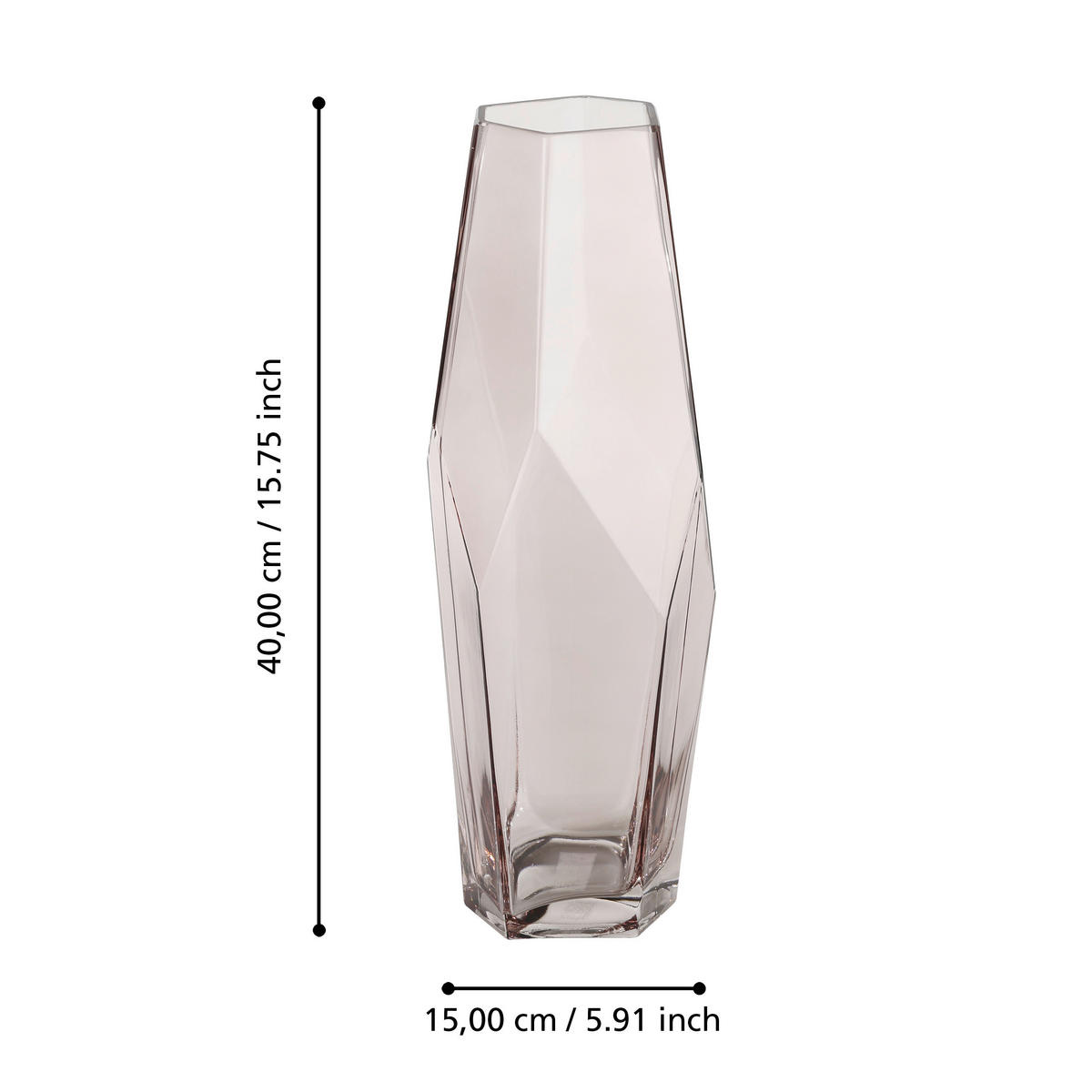 VASE 40 cm  - Pink, LIFESTYLE, Glas (15/40cm)