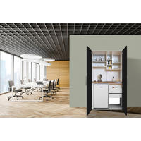 SCHRANKKÜCHE  104/193/67 cm  in Schwarz, Weiß  - Edelstahlfarben/Silberfarben, MODERN, Holzwerkstoff/Metall (104/193/67cm) - Respekta