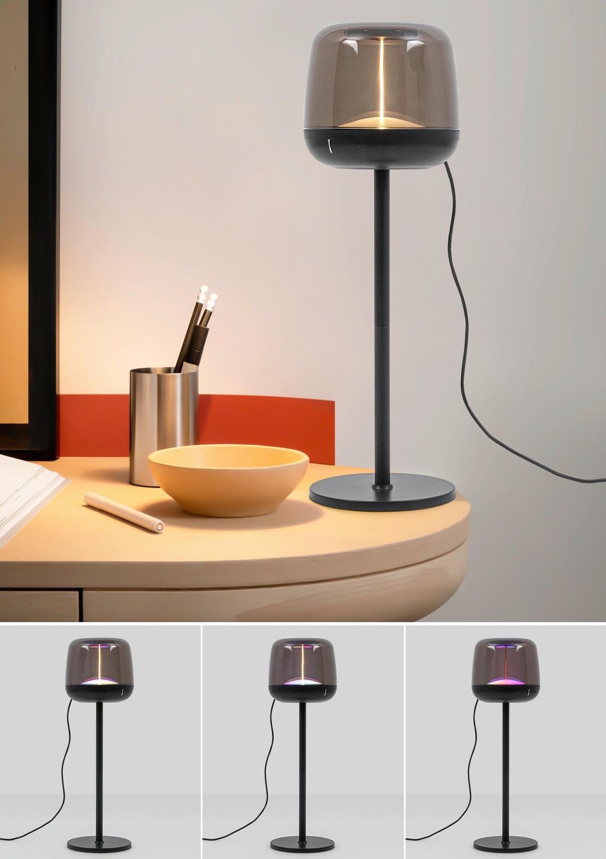 NAMIZNA SVETILKA ZA POLNJENJE        11,5/36,7 cm       - črna/prosojno, Trend, kovina/umetna masa (11,5/36,7cm) - Novel