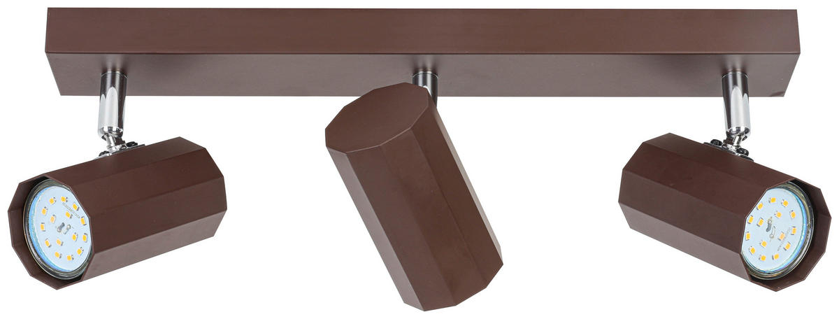 DECKENLEUCHTE 40,50/14,5/10,5 cm   - Chromfarben/Mokka, Trend, Kunststoff/Metall (40,50/14,5/10,5cm) - Novel