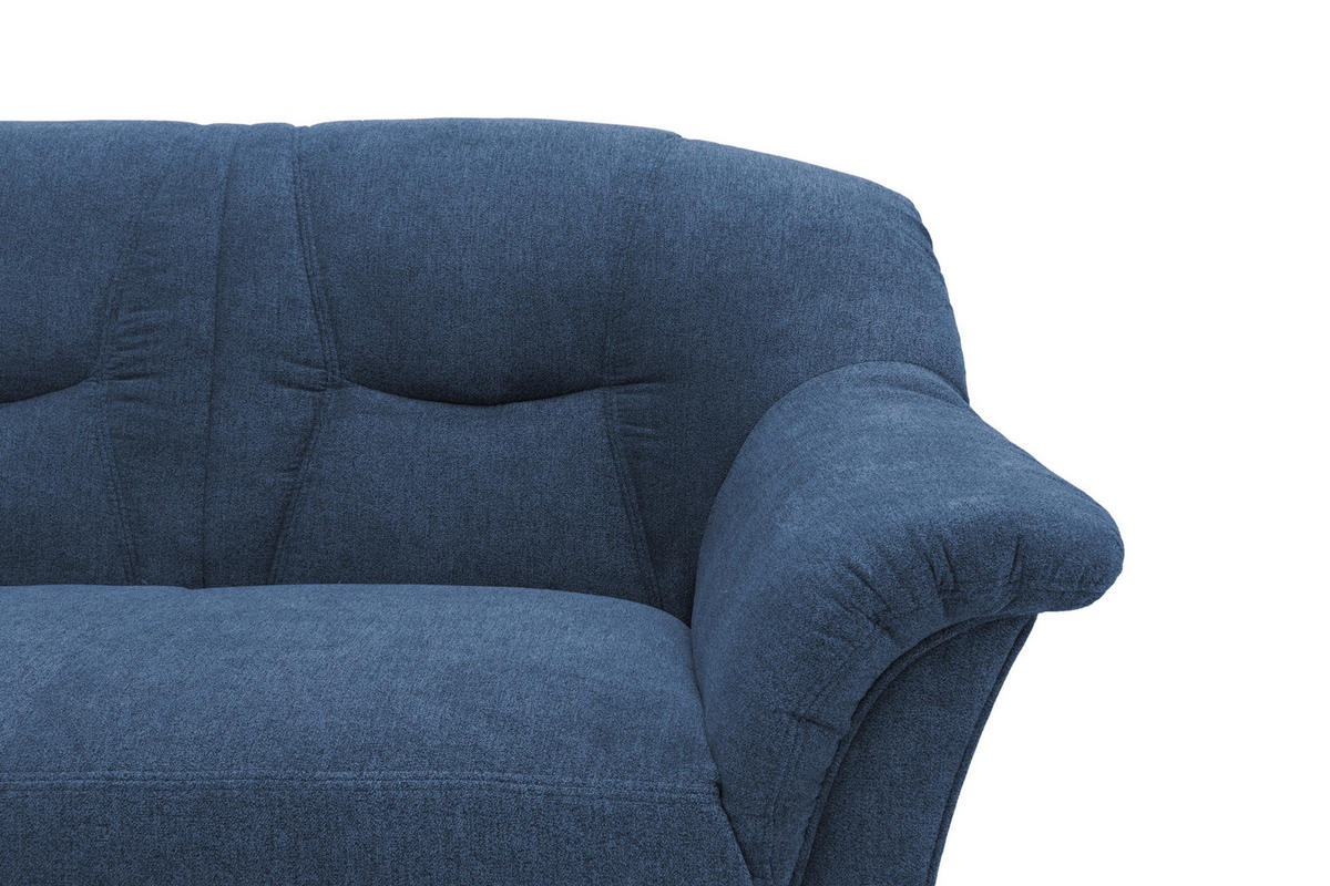 ECKSOFA Dunkelblau Mikrofaser  - Schwarz/Dunkelblau, KONVENTIONELL, Kunststoff/Textil (146/232cm) - MID.YOU