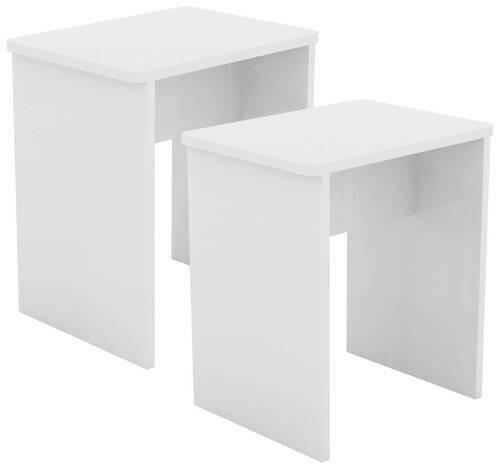 HOCKER Weiß - Weiß, MODERN (40/45/30cm) - MID.YOU