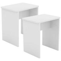 HOCKER in Holzwerkstoff Weiss  - Weiss, Modern, Holzwerkstoff (40/45/30cm) - MID.YOU