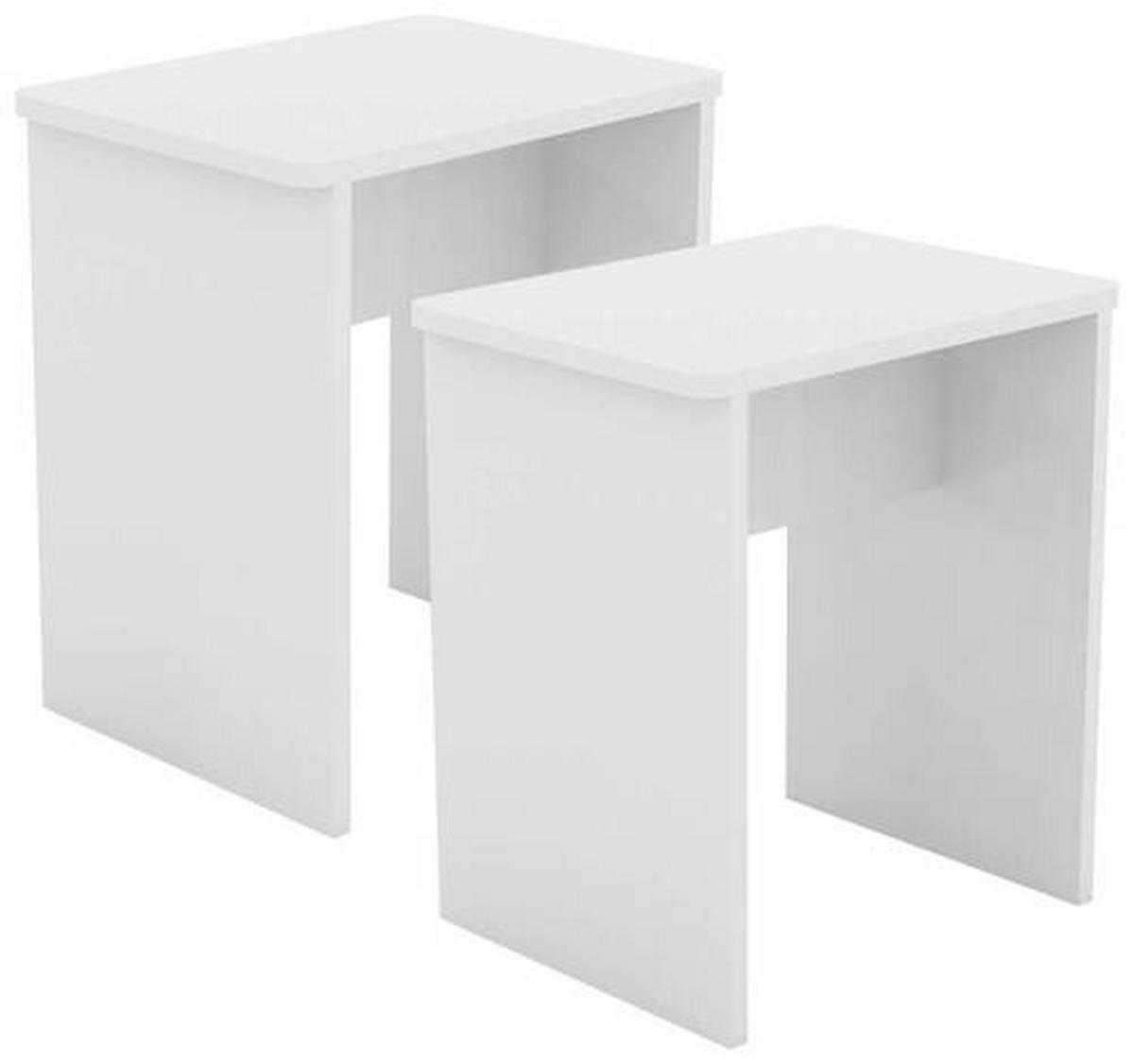 HOCKER in Holzwerkstoff Weiss  - Weiss, Modern, Holzwerkstoff (40/45/30cm) - MID.YOU