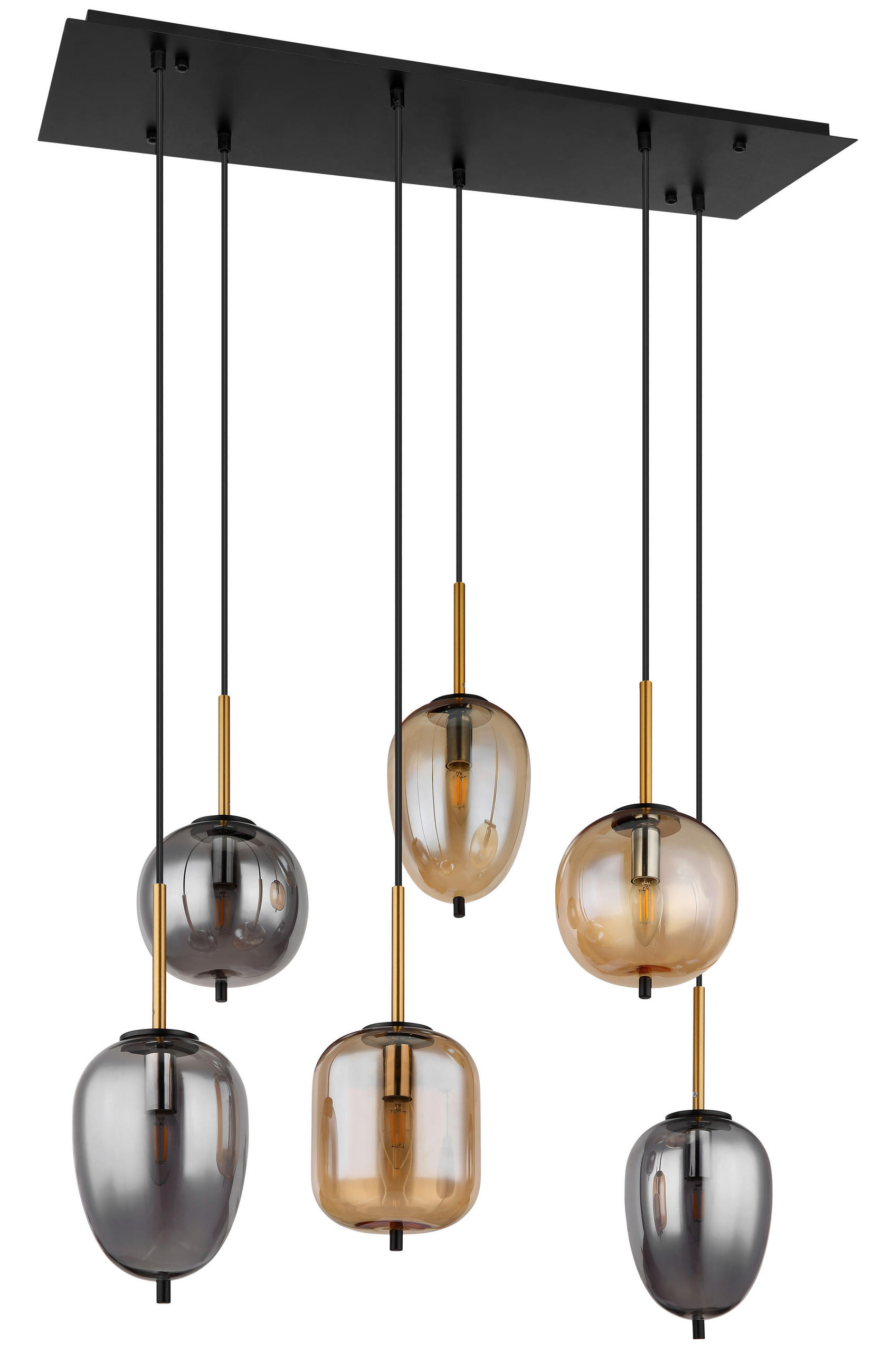 SVJETILJKA VISEĆA    80/34/120 cm     - boje mjeda/crna, Design, staklo/metal (80/34/120cm) - Globo