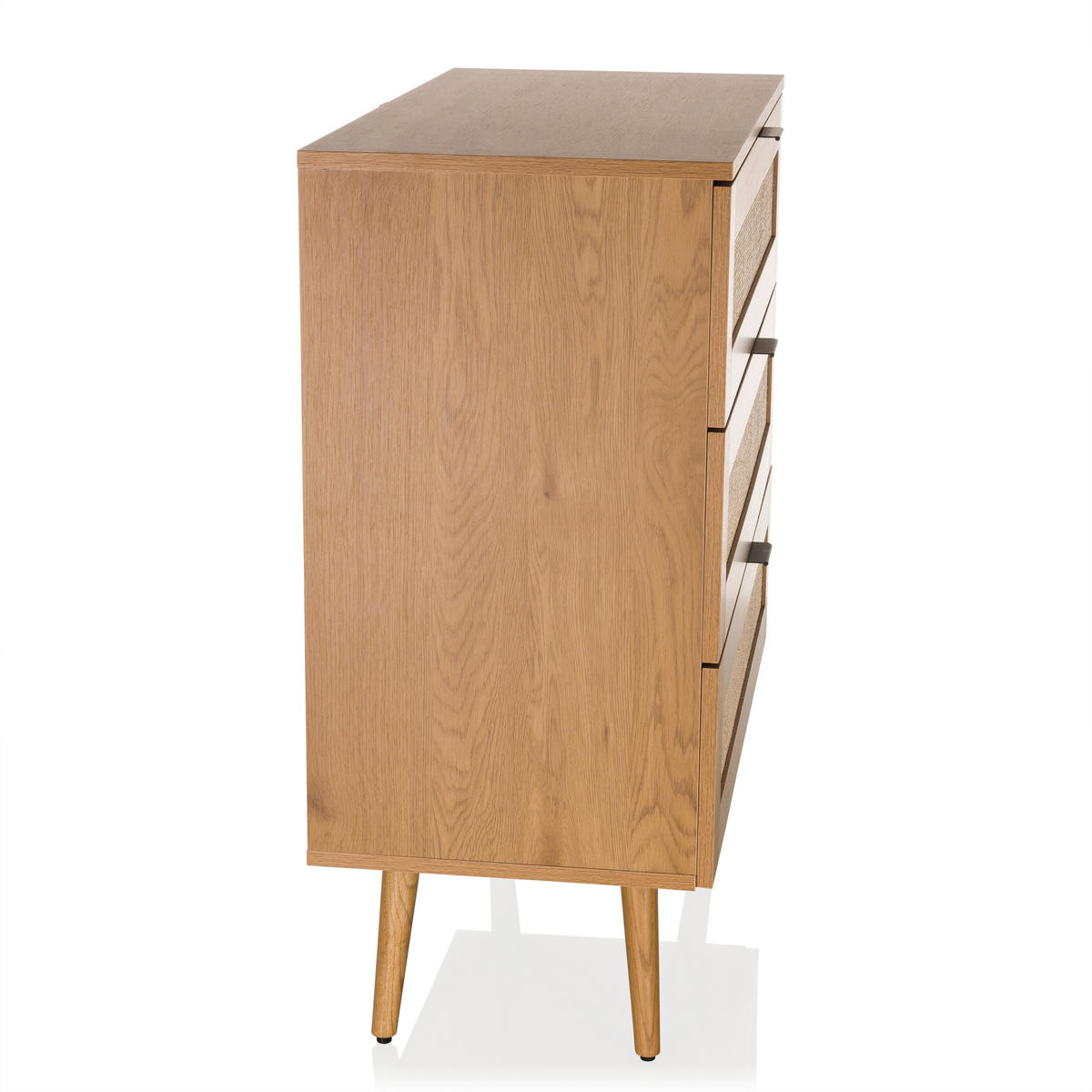 BYRÅ 80/90/40 cm  - svart/ekfärgad, Modern, trämaterial (80/90/40cm) - MID.YOU