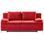SCHLAFSOFA Flachgewebe Bordeaux  - Chromfarben/Bordeaux, Design, Textil/Metall (200/93/93cm) - Novel