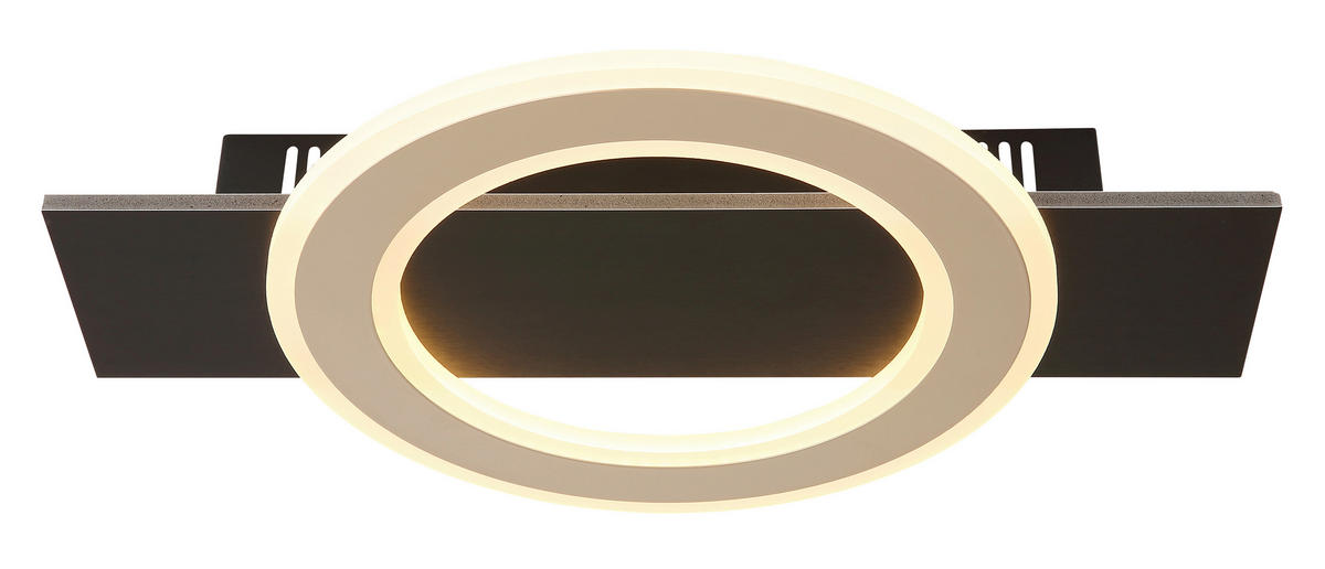 STROPNÍ LED SVÍTIDLO, 44/29/5,2 cm - tmavě hnědá/černá, Design, kov/kompozitní dřevo (44/29/5,2cm) - Globo