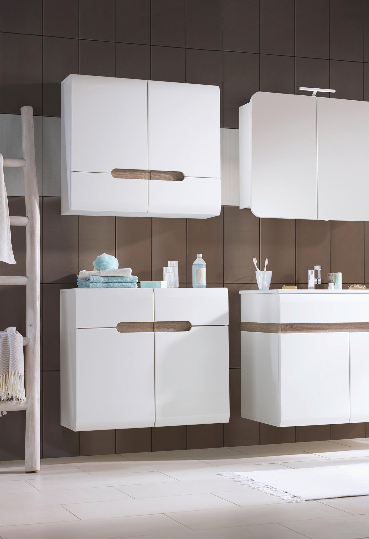 ELEMENT S OGLEDALOM   - bijela, Moderno, drvni materijal (80/69/16cm) - Xora
