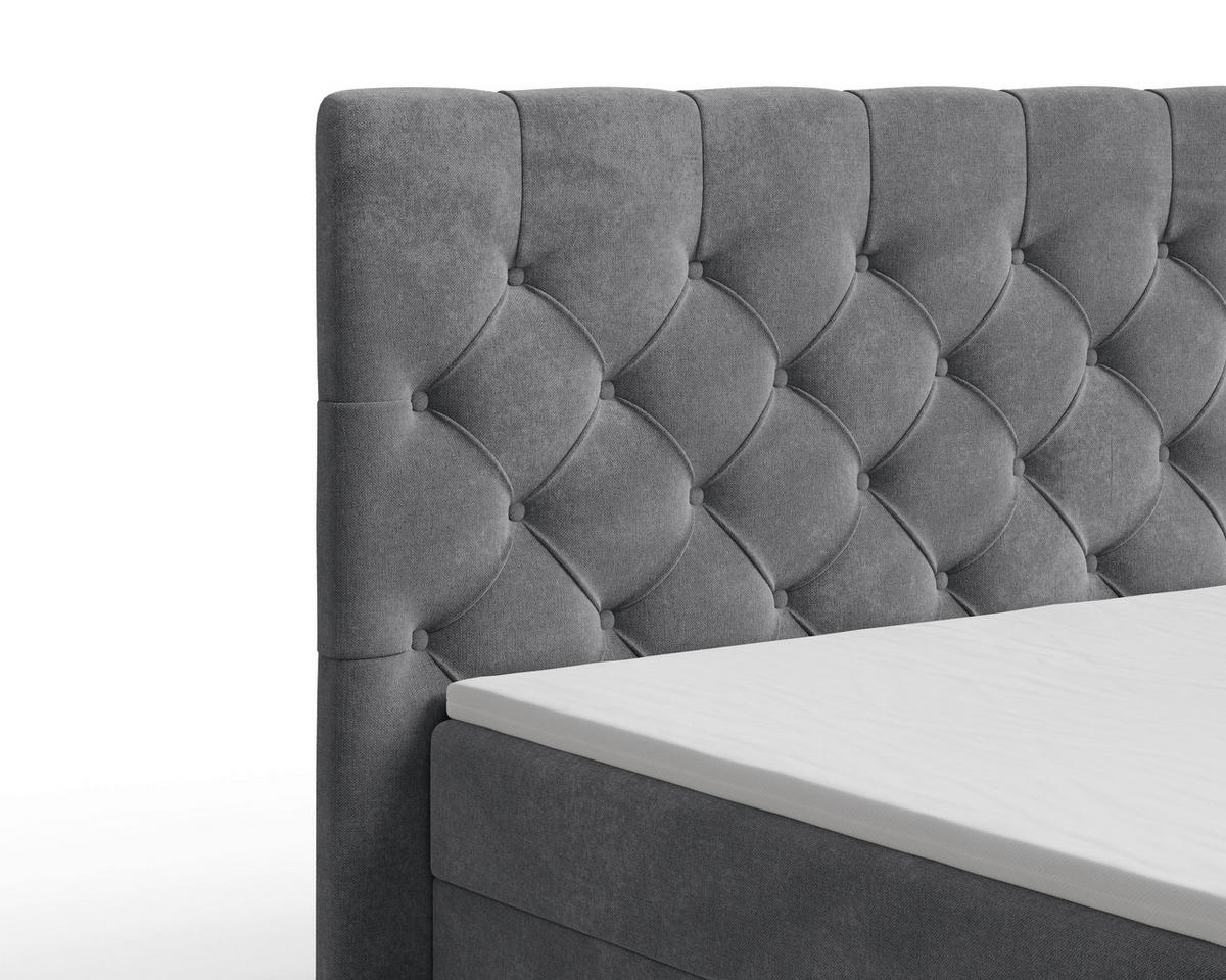 BOXBETT 140/200 cm  in Anthrazit  - Anthrazit/Schwarz, MODERN, Holz/Kunststoff (140/200cm) - MID.YOU