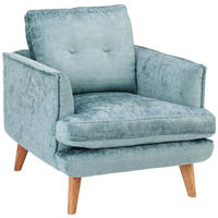SESSEL in Velours Türkis  - Türkis/Eichefarben, Design, Holz/Textil (80/93/92cm) - Livetastic