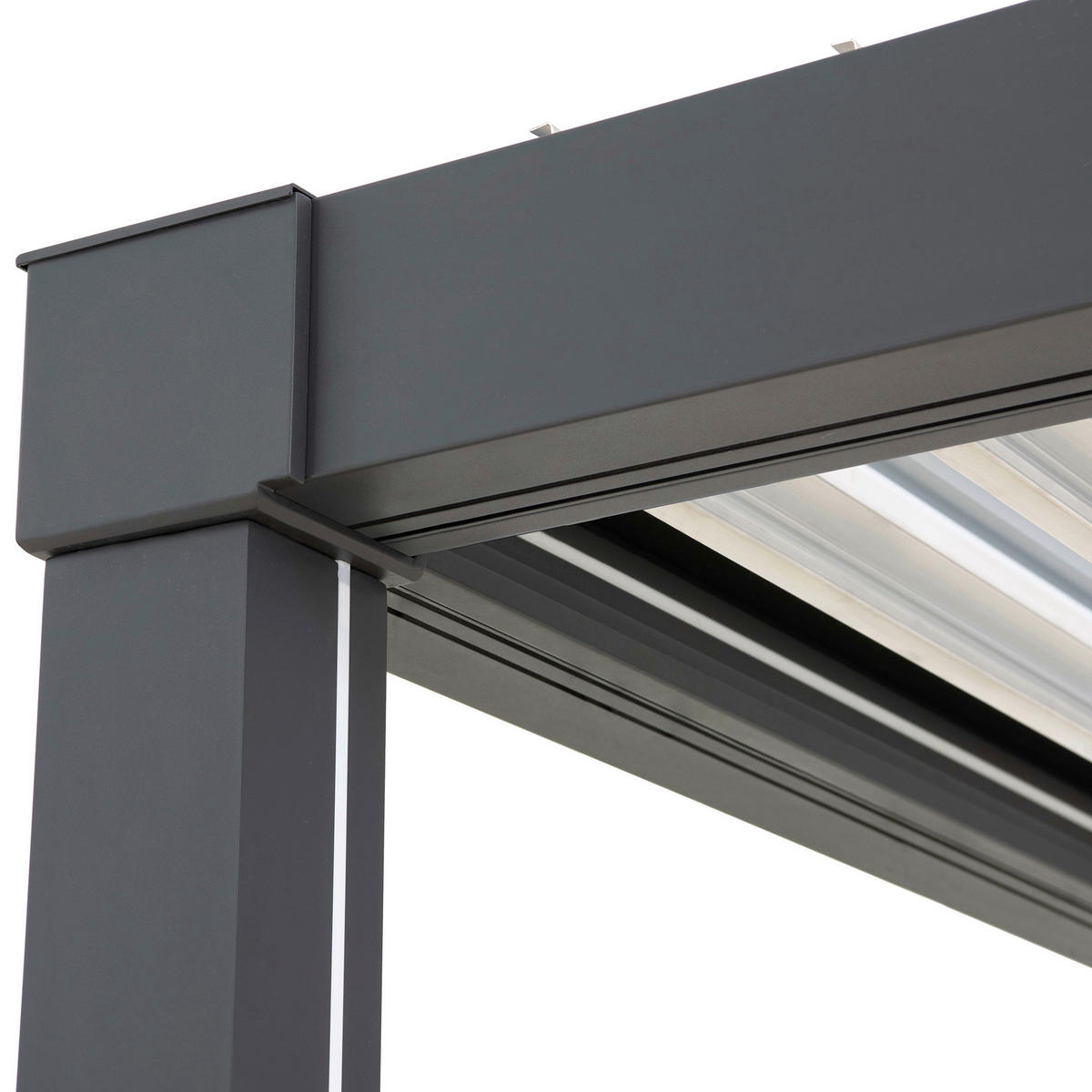 PAVILLON 406/223/306 cm Aluminium  - Anthrazit/Silberfarben, Basics, Metall (406/223/306cm) - Modante