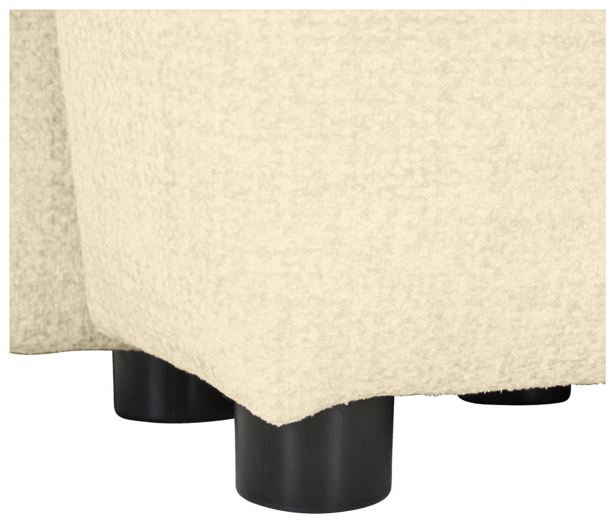 ECKSOFA Creme Mikrofaser  - Creme/Schwarz, KONVENTIONELL, Kunststoff/Textil (295/169cm) - Carryhome