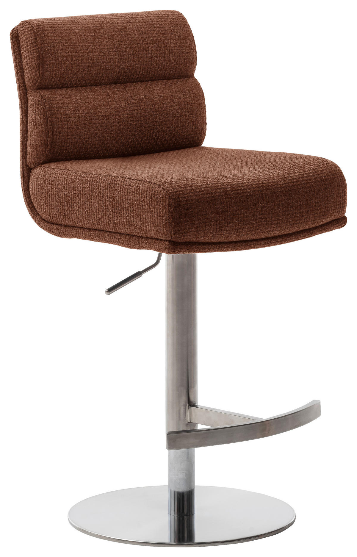 BARHOCKER in Metall, Textil Edelstahlfarben, Rostfarben  - Edelstahlfarben/Rostfarben, Design, Textil/Metall (43/84/52cm) - Dieter Knoll