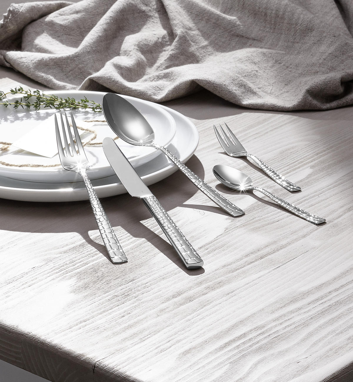 SET DE TACÂMURI 30 piese  Croco  - culoare inox, Konventionell, metal - Justinus