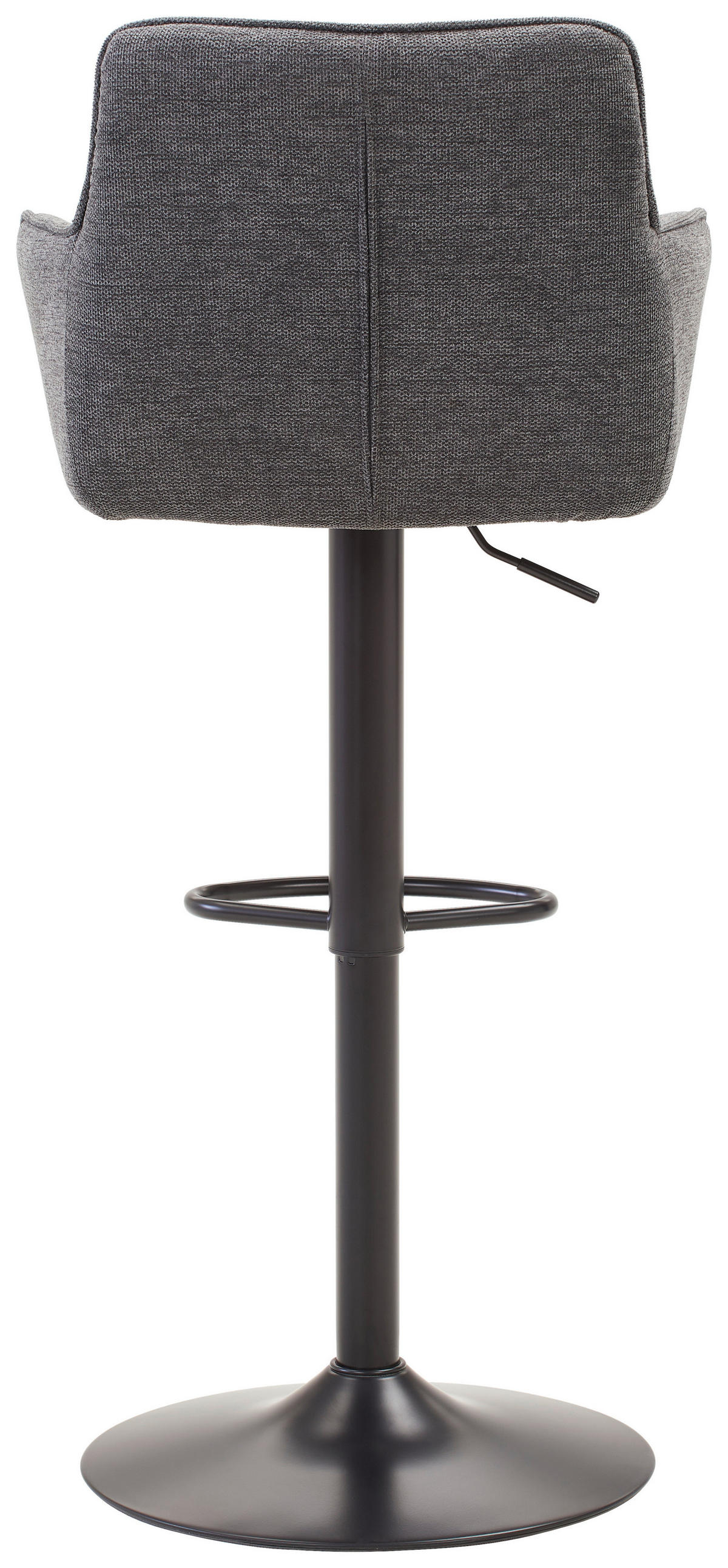 BARHOCKER Webstoff Grau, Schwarz Eisen Sitzfläche 360° drehbar, inklusive Armlehnen  - Schwarz/Grau, MODERN, Textil/Metall (54,5/111,5/51,5cm) - Livetastic