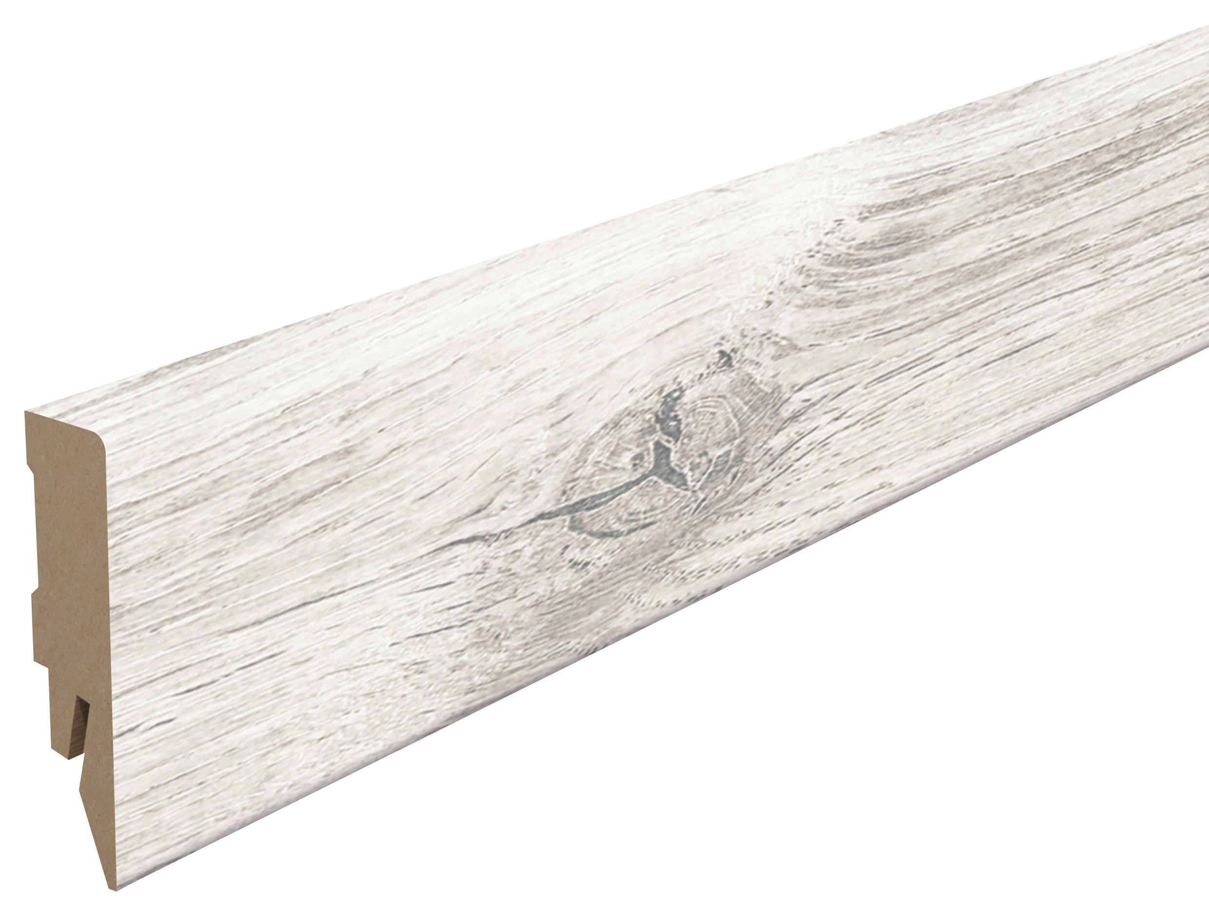 SOCKELLEISTE, Eiche weiß Weiß  - Weiß, KONVENTIONELL, Holzwerkstoff (240/1.4/5.8cm) - Egger Holzwerkstoffe