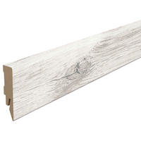 SOCKELLEISTE, Eiche weiß Weiß  - Weiß, KONVENTIONELL, Holzwerkstoff (240/1.4/5.8cm) - Egger Holzwerkstoffe