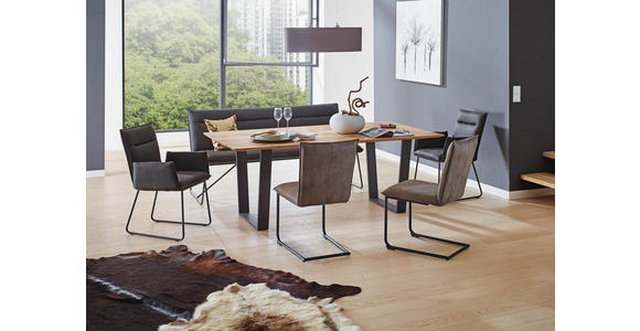 SITZBANK 180/88/66 cm in Anthrazit, Schwarz - Anthrazit/Schwarz, Design, Textil/Metall (180/88/66cm) - Valnatura
