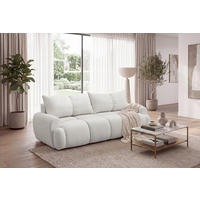 SCHLAFSOFA ALBA Struktur Creme  inkl. Bettkasten, Schlaffunktion  - Creme/Schwarz, Design, Holz/Textil (242/93/104cm) - MID.YOU
