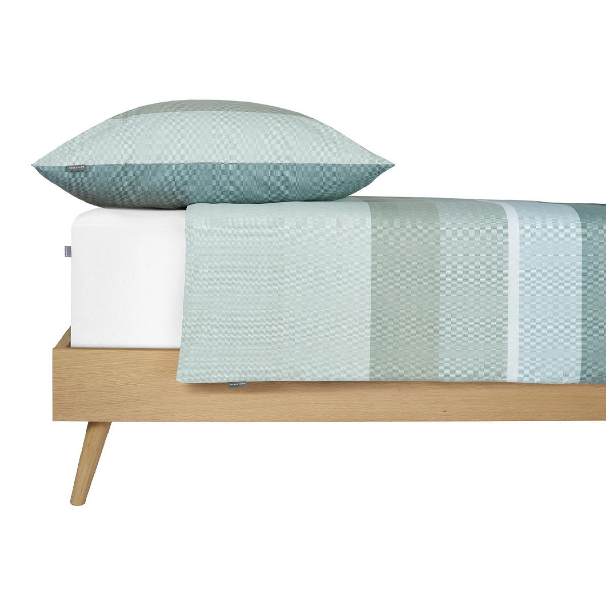 BETTWÄSCHE 2-teilig ENDY STRIPES Renforcé 135/200 cm  - Grün, Basics, Textil (135/200cm)