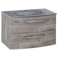 TVÄTTSTÄLL MED KOMMOD 80 cm  - aluminiumfärg/grå, Klassisk, metall/trämaterial (80cm) - Held