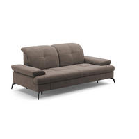 3-SITZER-SOFA in Flachgewebe Schlammfarben  - Schlammfarben/Schwarz, Konventionell, Textil/Metall (212/90/122cm) - Sit & More
