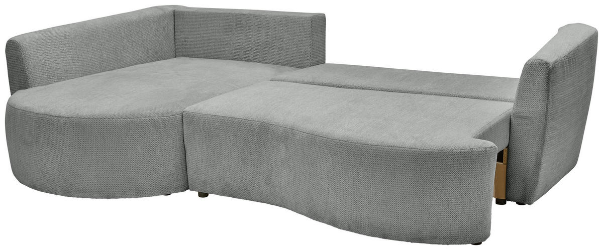 ECKSOFA Grau Chenille  - Schwarz/Grau, MODERN, Kunststoff/Textil (179/287cm) - Carryhome