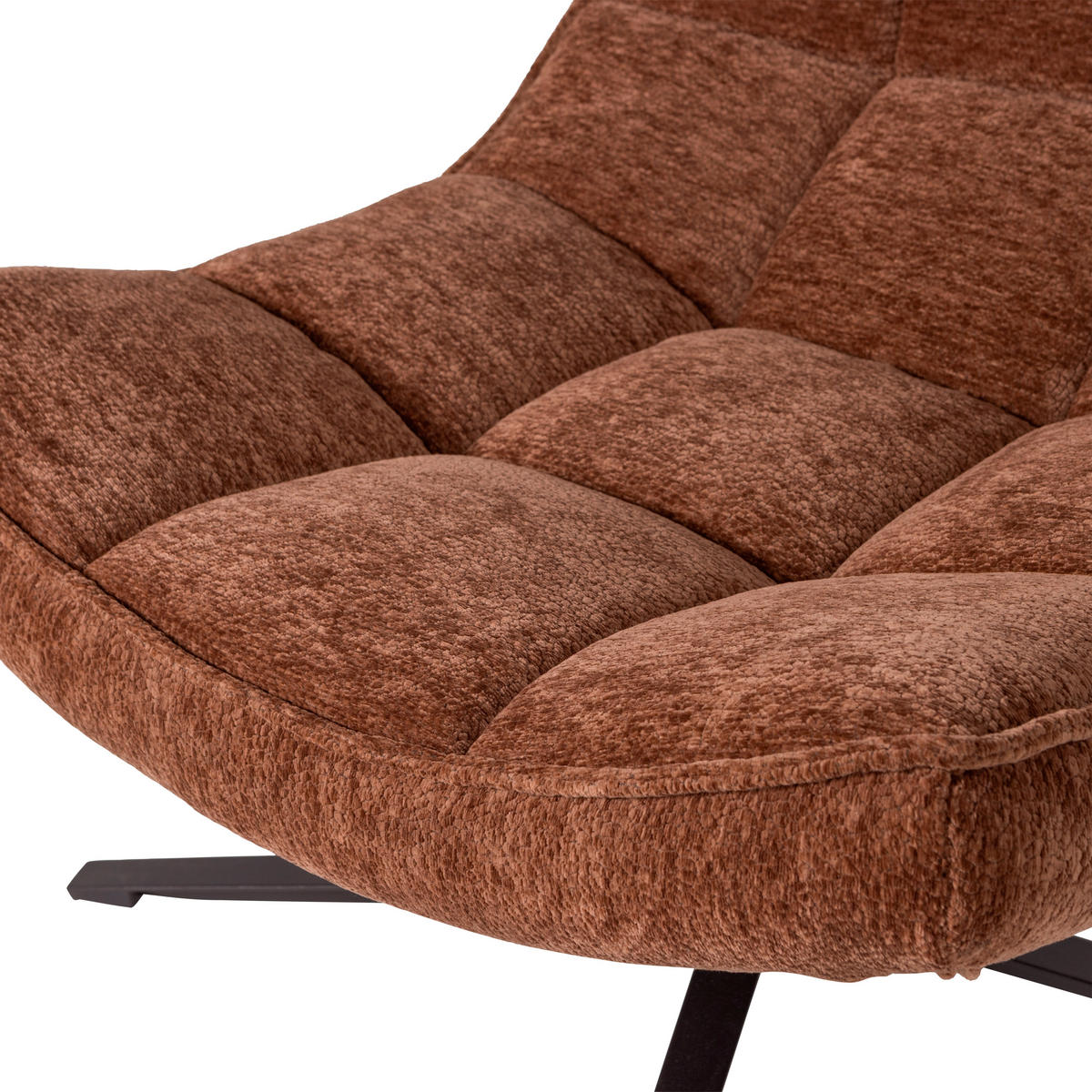 SESSEL in Chenille Braun  - Schwarz/Braun, MODERN, Textil/Metall (74/84/86cm) - Livetastic