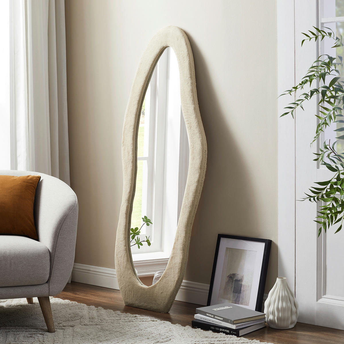 STANDSPIEGEL 60/160/3,5 cm  - Champagner, Design, Glas/Holzwerkstoff (60/160/3,5cm) - Livetastic