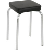 STAPELHOCKERMetall, Textil Schwarz, Chromfarben  - Chromfarben/Schwarz, Konventionell, Textil/Metall (36/49/36cm) - Boxxx