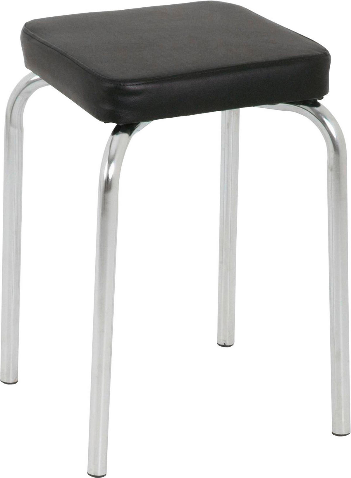 STAPELHOCKERMetall, Textil Schwarz, Chromfarben  - Chromfarben/Schwarz, Konventionell, Textil/Metall (36/49/36cm) - Boxxx