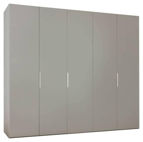 OMARA S KLASIČNIMI VRATI, siva  - siva/barve aluminija, Moderno, kovina/leseni material (200/216/58cm) - Novel