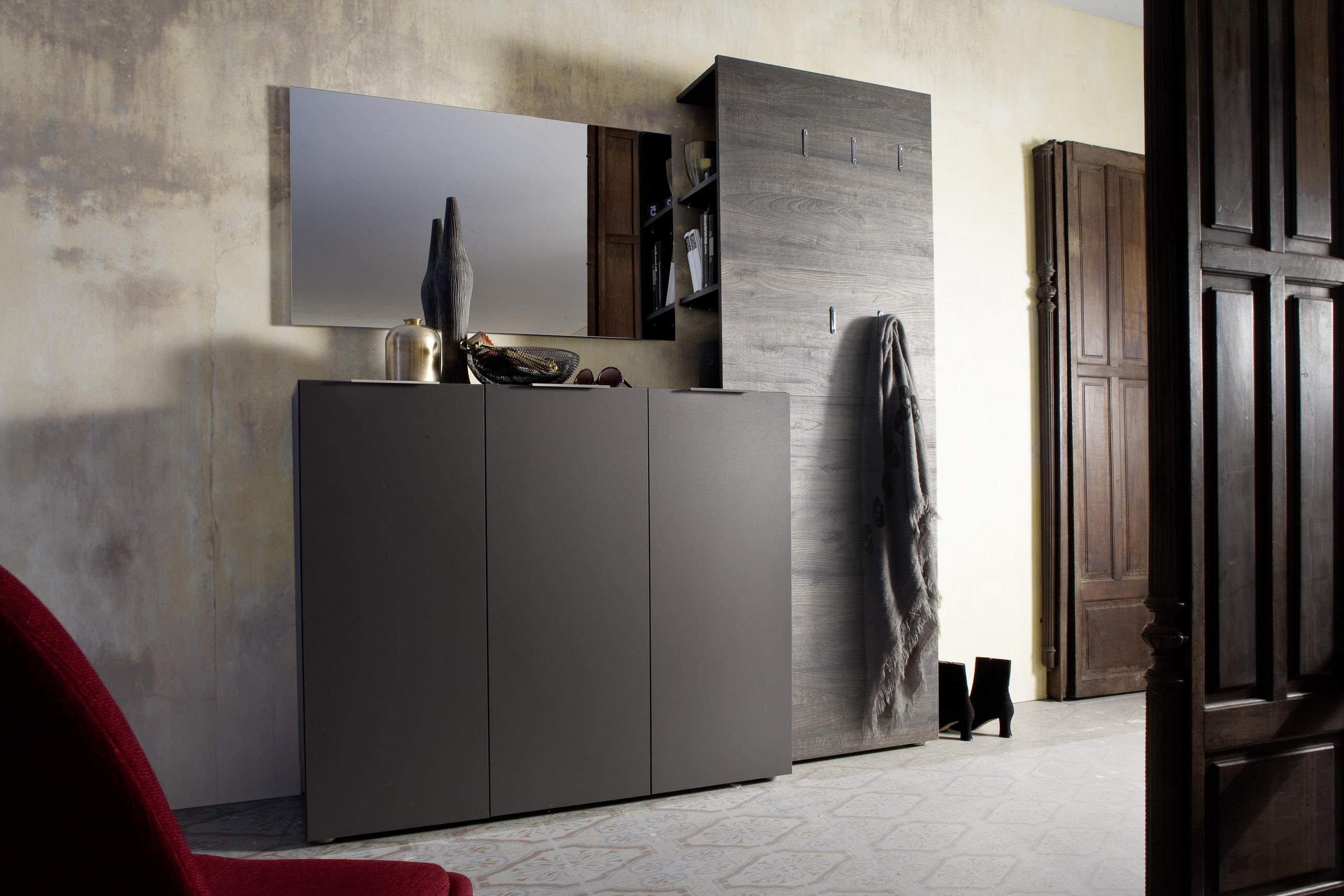 GARDEROBE Anthrazit, Wengefarben - Wengefarben/Anthrazit, Design (175/190/39cm) - Carryhome