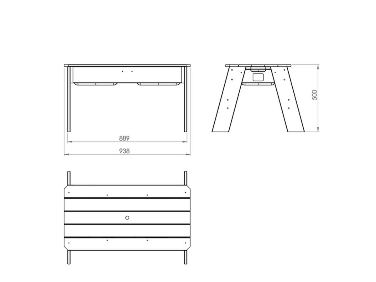 SAND- UND WASSERTISCH  - Grau/Grün, KONVENTIONELL, Holz/Kunststoff (69/94/50cm) - EXIT Toys