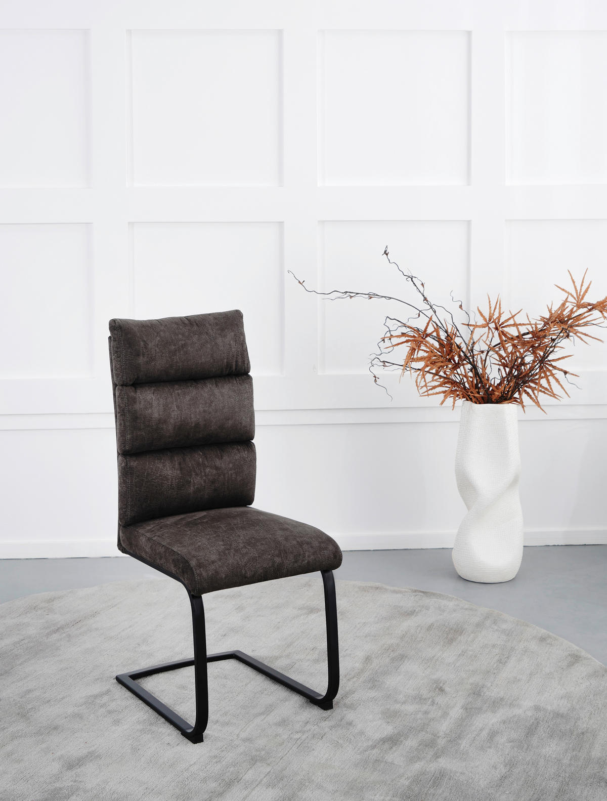 SCHWINGSTUHL  Stoffauswahl Webstoff  - Schwarz/Braun, Design, Textil/Metall (47/106/63cm) - Novel