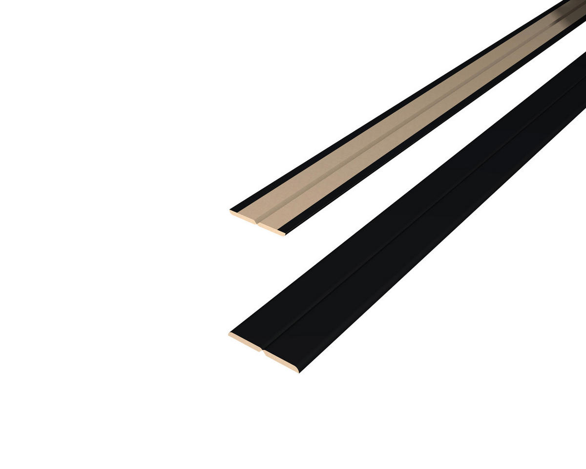 Decowall Faltleiste Schwarz  - Schwarz, Basics, Naturmaterialien (240/2.2/2.2cm) - Egger Holzwerkstoffe