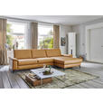ECKSOFA  in Echtleder Currygelb  334/176 cm  - Currygelb/Schwarz, Design, Leder/Metall (334/176cm) - Dieter Knoll