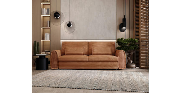 SCHLAFSOFA in Cord, Feincord Rostfarben, Hellbraun  - Hellbraun/Rostfarben, KONVENTIONELL, Kunststoff/Textil (240/83/116cm) - Carryhome