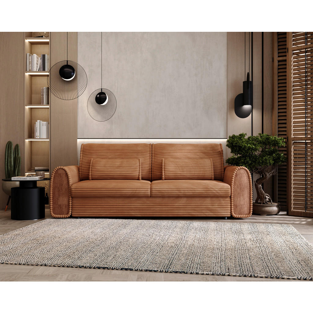 Thumbnail - Carryhome Schlafsofa, Rost, Hellbraun, Textil, 3-Sitzer, Füllung: Schaumstoff, 240x83x116 cm, Liegefunktion, Schlafen au...