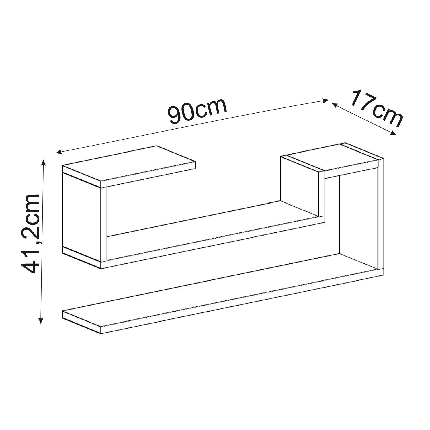 Thumbnail - Livetastic Wandregal Ravi Wandregal, Nussbaum, Holzwerkstoff, Holzoptik, 90x41.2x17 cm, Küchen, Küchenmöbel, Küchenregal...