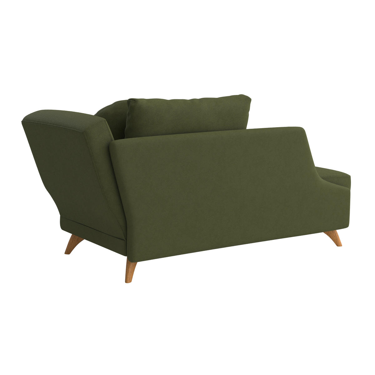 RÉCAMIERE in Flachgewebe Dunkelgrün  - Dunkelgrün/Eichefarben, Modern, Holz/Textil (205/74-87/94cm) - Bali