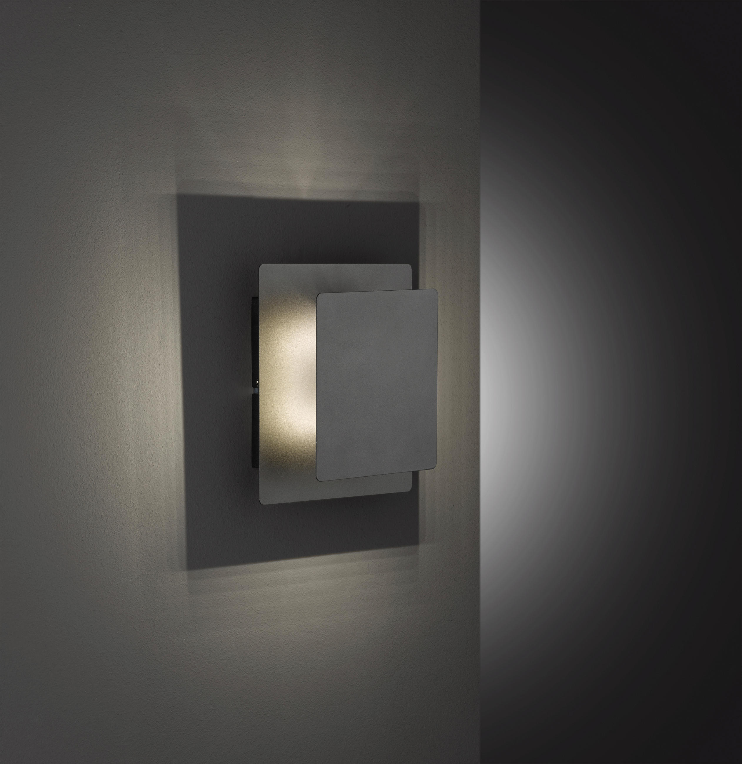 APLICĂ DE PERETE CU LED - negru, Design, plastic/metal (18/14/6,5cm) - Wofi