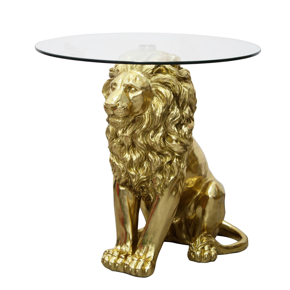 KISASZTAL műanyag, Üveg 60,5/61/61 cm  - aranyszínű, Trend, műanyag/Üveg (60,5/61/61cm) - Ambia Home