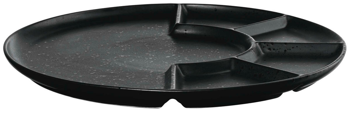 TALÍŘ NA FONDUE porcelán keramika 24,2 cm - černá, Design, keramika (24,2cm) - ASA