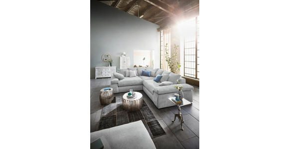 ECKSOFA Grau Webstoff  - Schwarz/Grau, Design, Kunststoff/Textil (284/284cm) - Carryhome