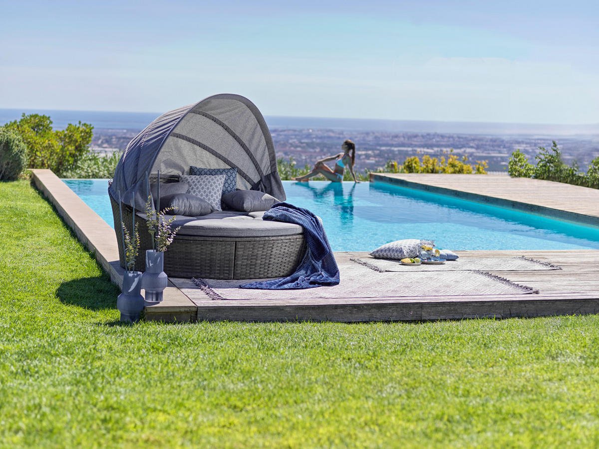 GARTENMUSCHEL  - Grau, MODERN, Kunststoff/Textil - Ambia Garden