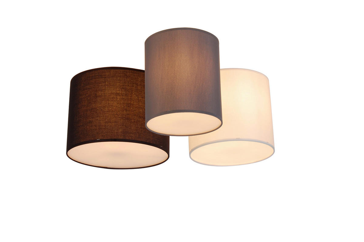 DECKENLEUCHTE 61/25,5 cm   - Braun/Weiß, Trend, Kunststoff/Textil (61/25,5cm) - Novel